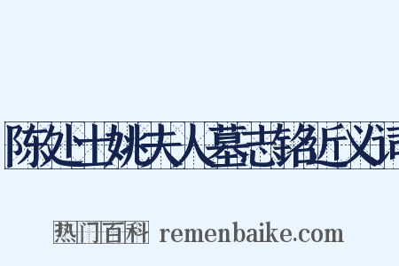 陈处士姚夫人墓志铭近义词是什么意思的图片